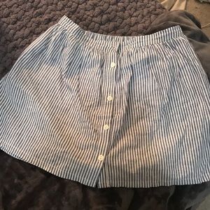 Striped button down skirt